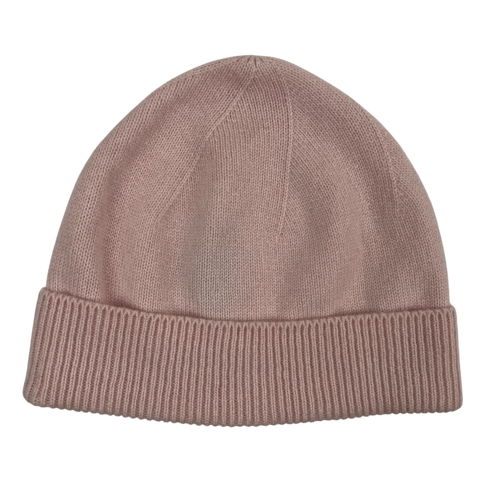 Phenix‎ Pink 100% Cashmere Beanie Hat Ribbed Cuff Soft Winter Luxury Cap Women